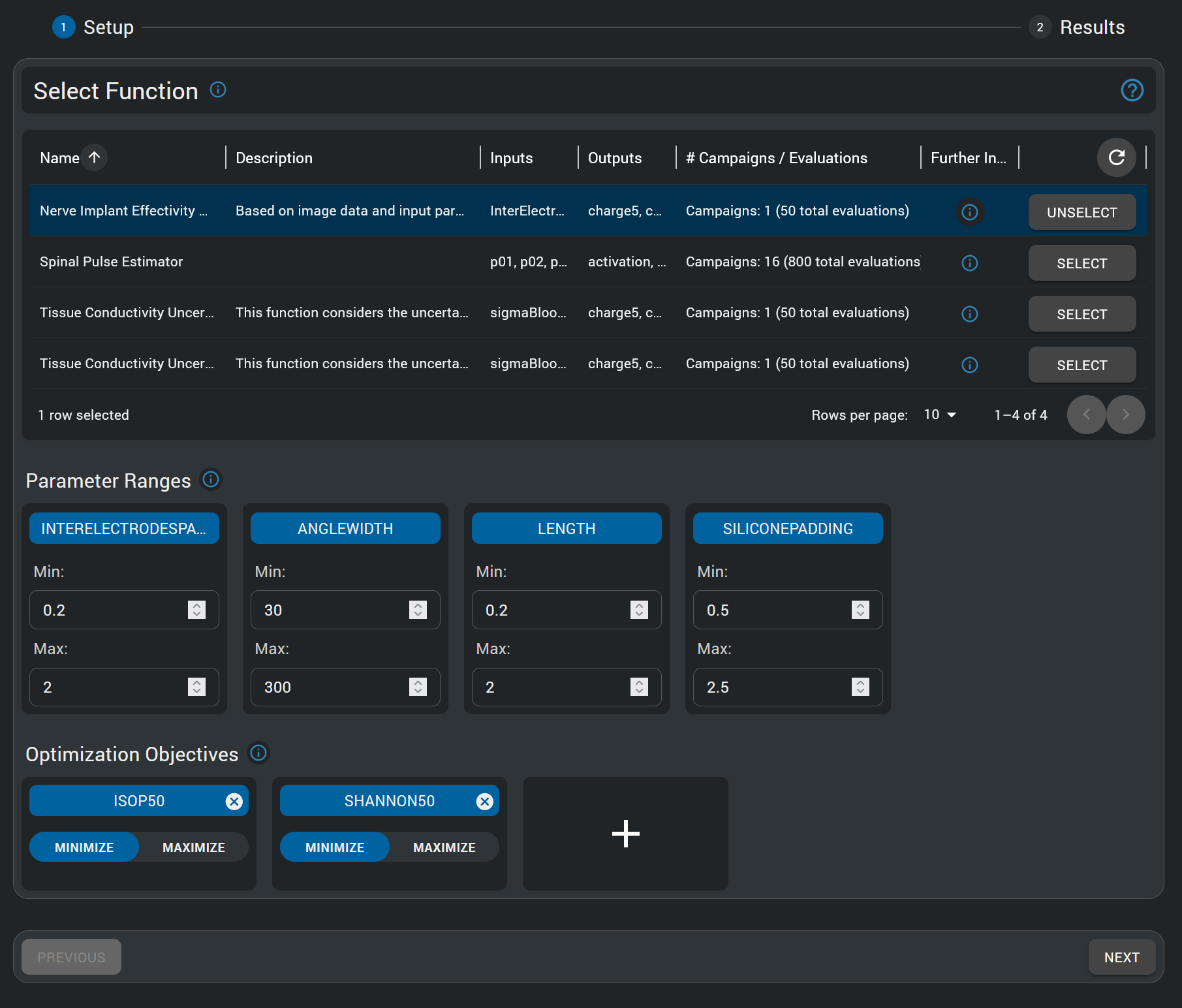 MOGA Setup interface