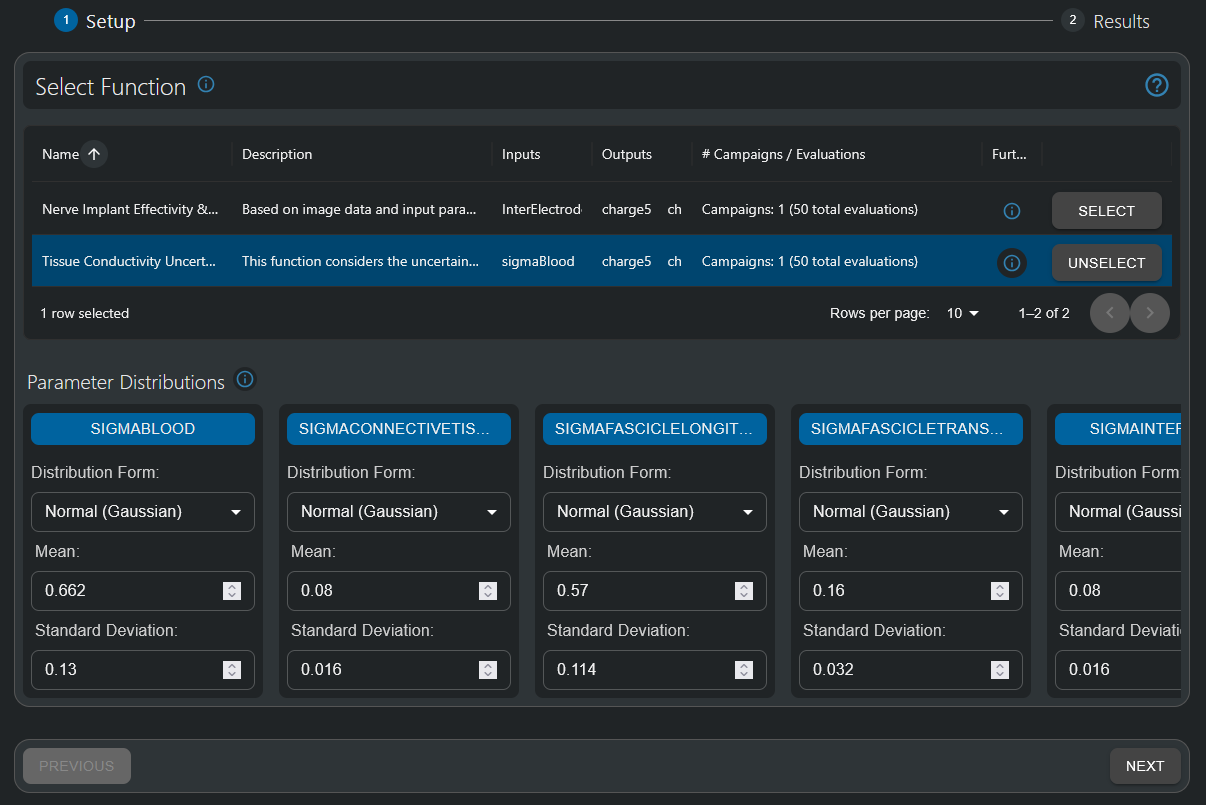 Parameter distribution configuration
